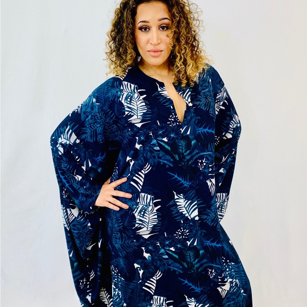NEW Teal Tropical Dream Caftan- One Size! Small boutique original design
